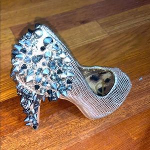 Sam Edelman gold & silver spiked heels